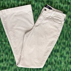Hollister Cream High-Rise Flare pants